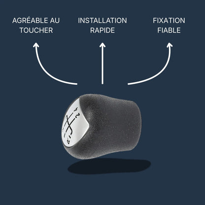 Pommeau de vitesse Clio 2 design sport noir et argent