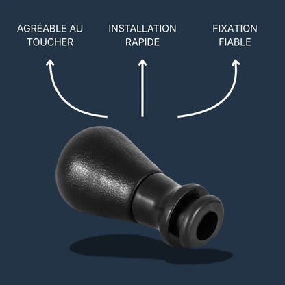 Pommeau de levier de vitesse 307 vue rapprochée, texture antidérapante et finition premium