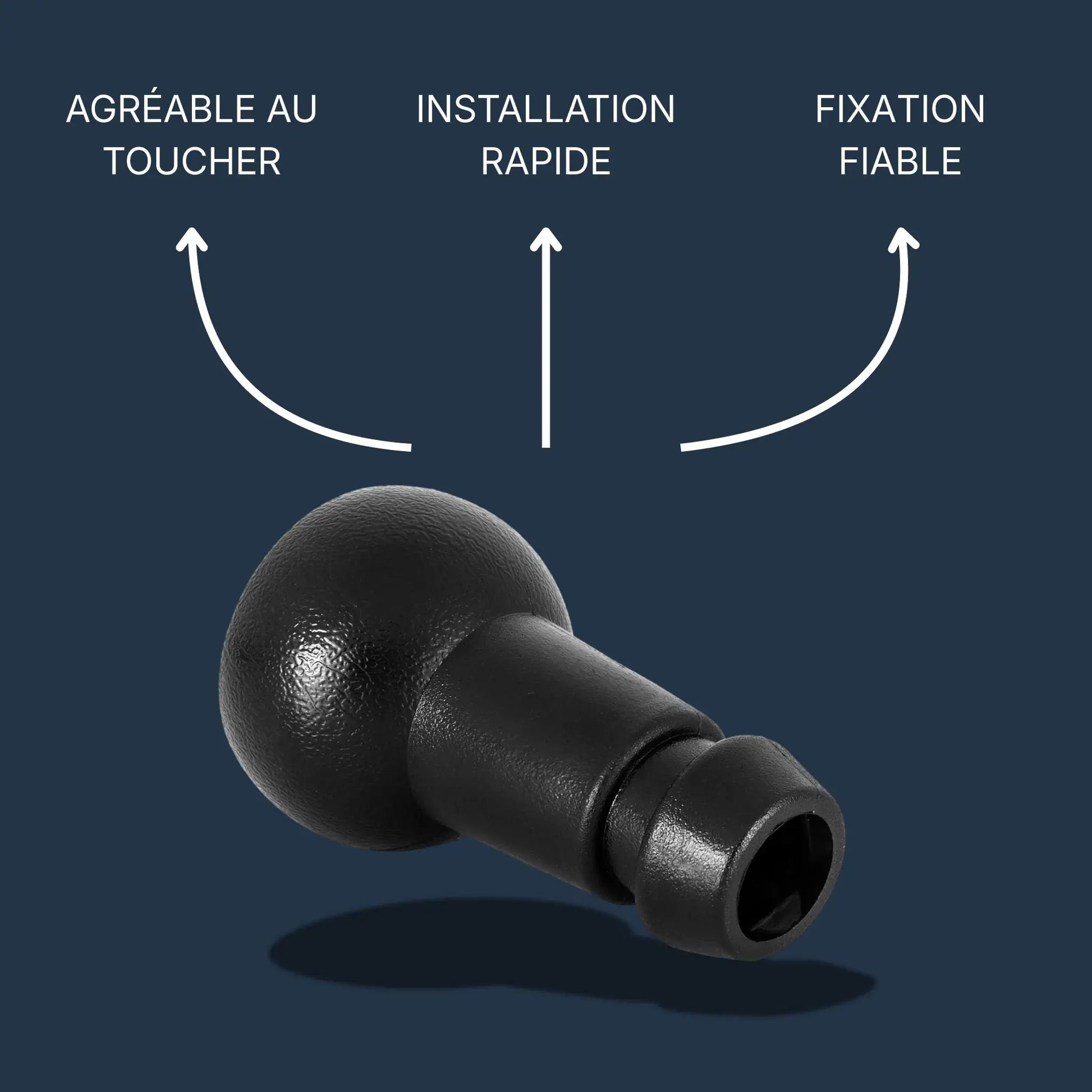 Pommeau de vitesse Peugeot 207 origine vue de face avec marquage 5 vitesses