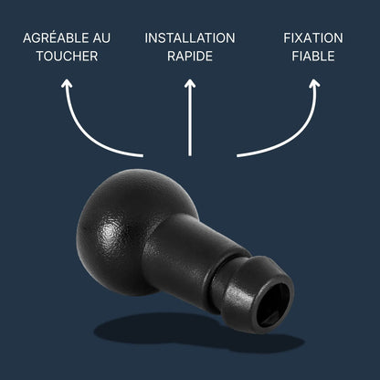 Pommeau de vitesse Peugeot 207 origine vue de face avec marquage 5 vitesses