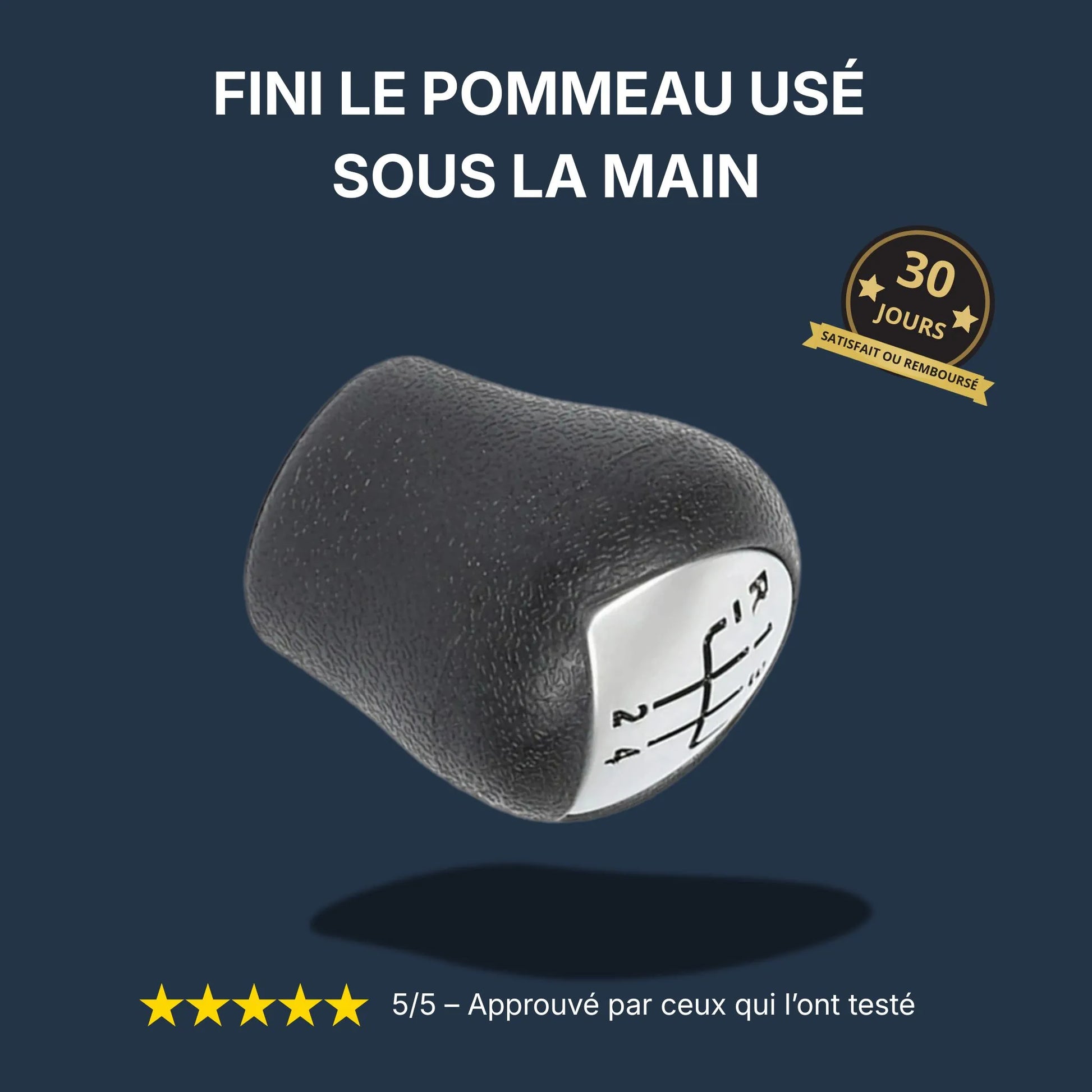 Pommeau de vitesse Clio 2 noir avec insert chrome